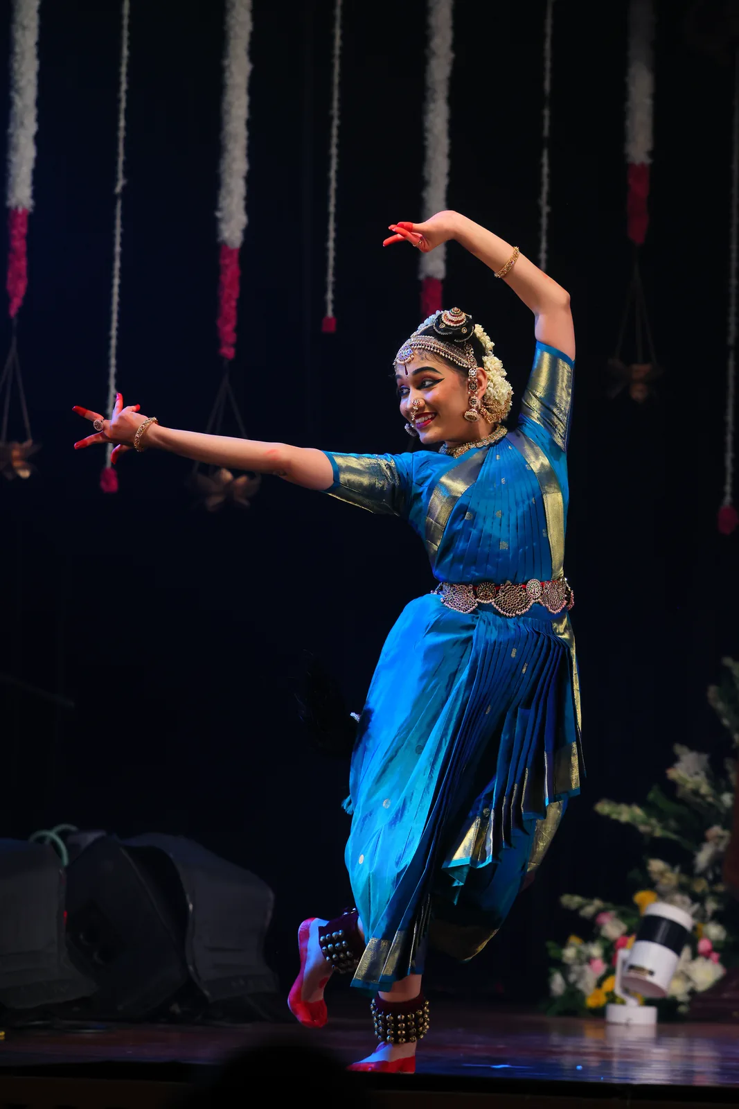 A joyful expression mid-performance