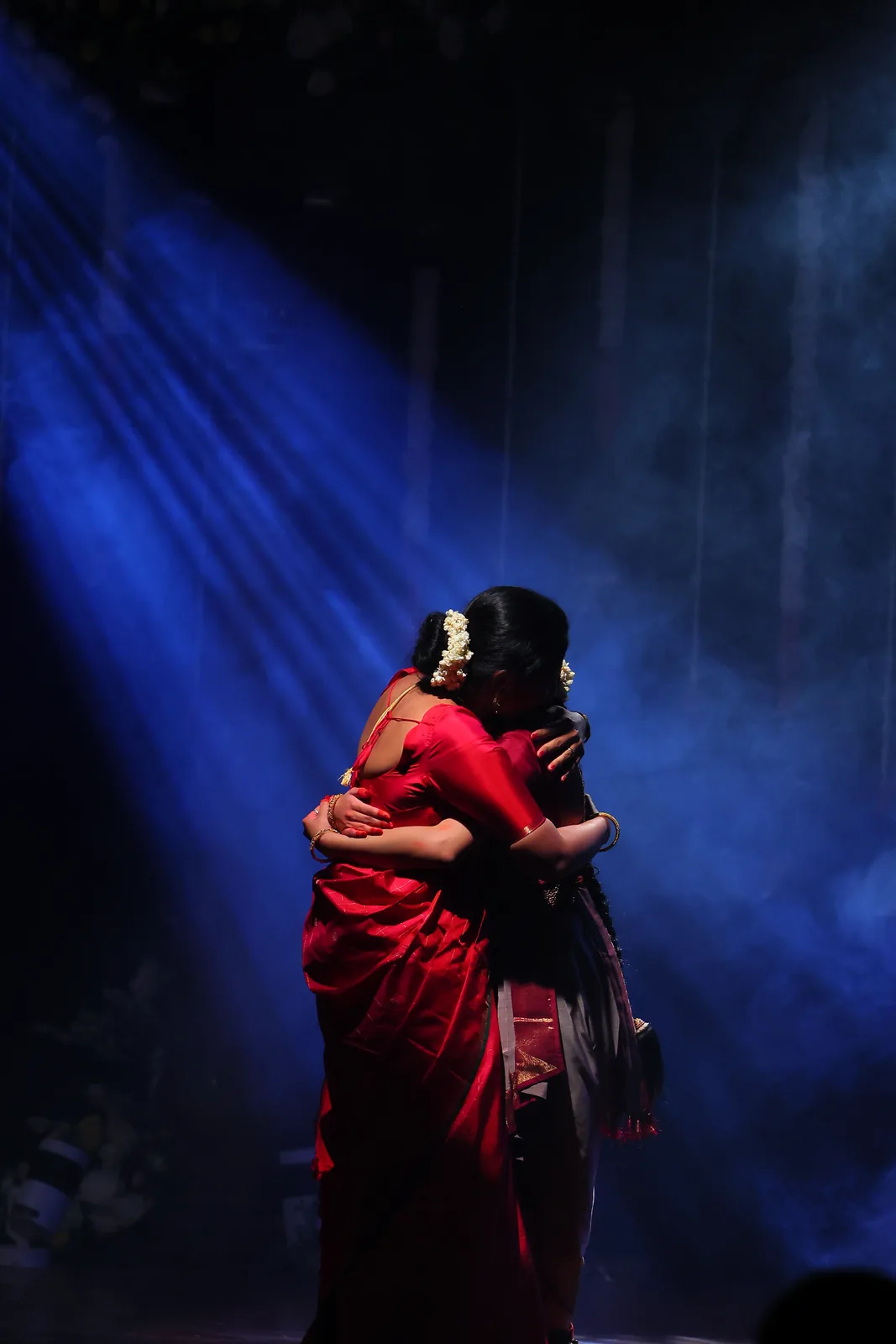An emotional embrace after the performance