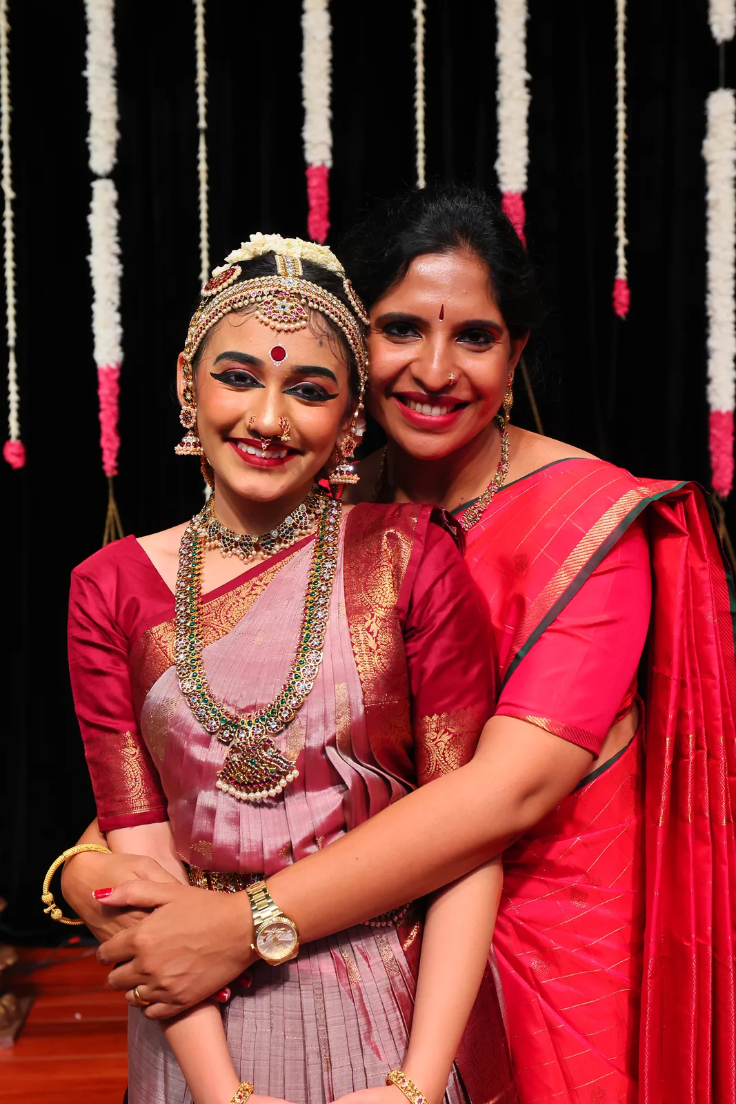 Ananya with her mother after the recital