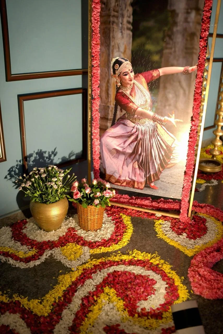 A festive rangoli display honouring the occasion