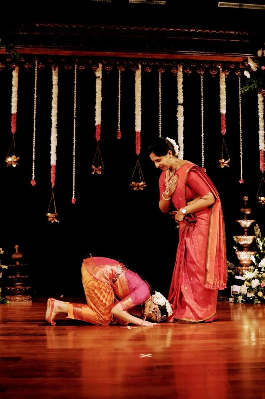 Ananya seeking her guru's blessing